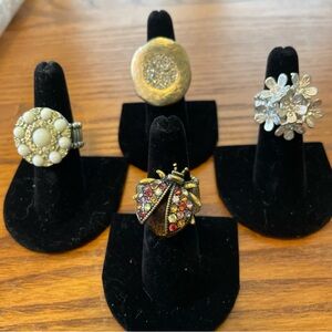 Lot of 4 Beautiful Stretch Rings, Small Sizes ( 6-7)